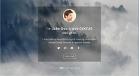 云山背景个人名片网页模板 Bootstrap4